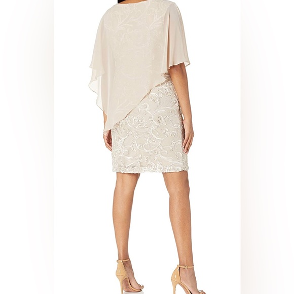 SD Collection Women's 1 Pc Sleeveless Chiffon Overlay Soutache Dress. Size 10 - Picture 5 of 14